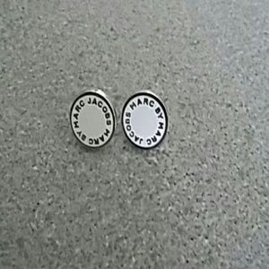 Marc by Marc Jacobs white and silver disc earrings
